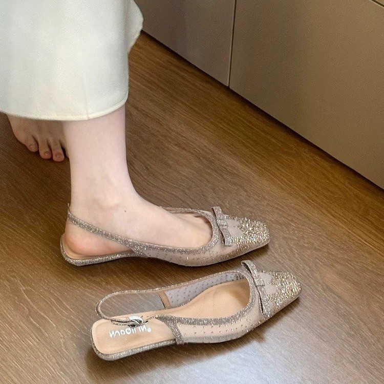 Glitter Rhinestone Bow Slingba - đánh giá và giá Sandals