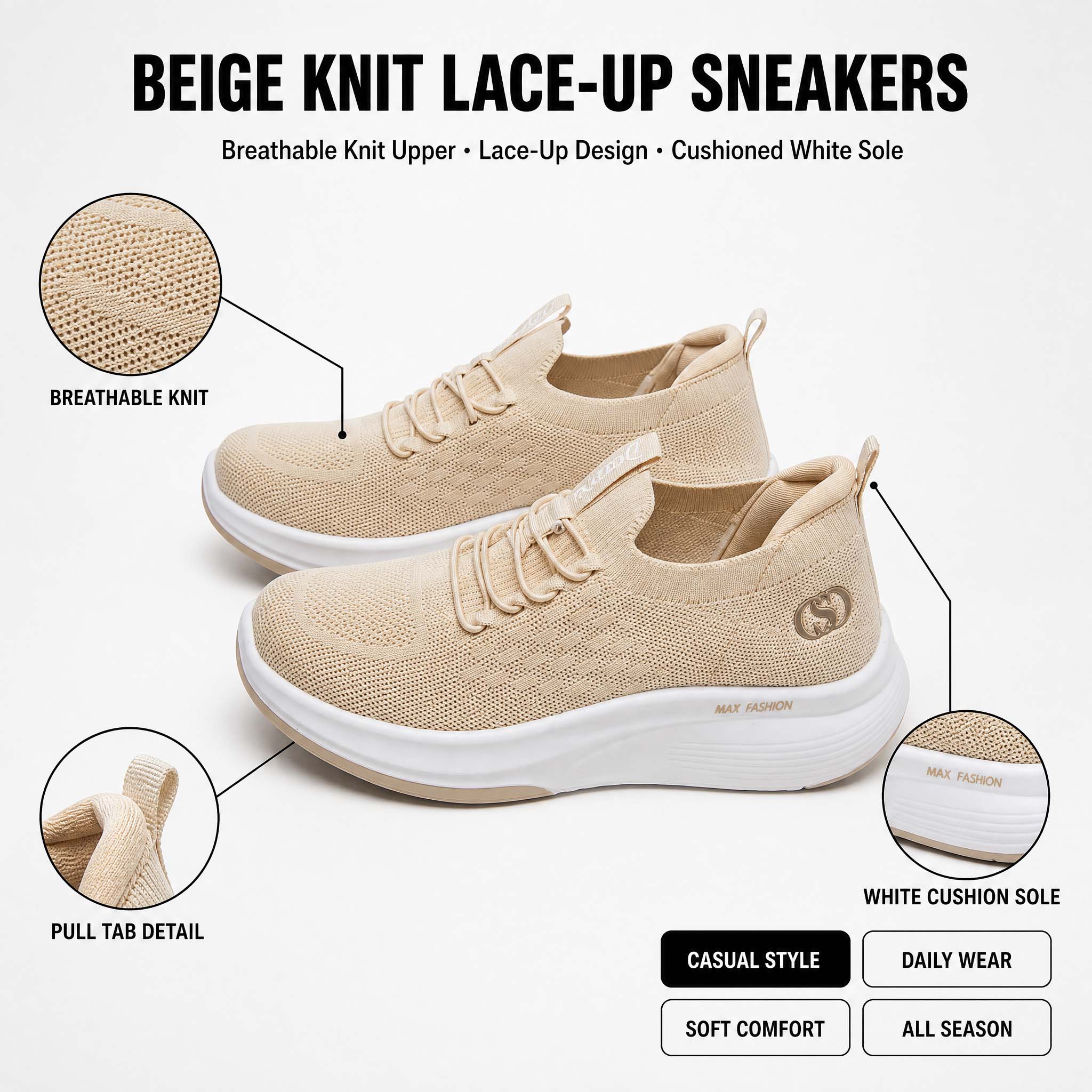 Women's Knit Platform Walking  - đánh giá và giá Knit Fabric Lace Up Sneakers