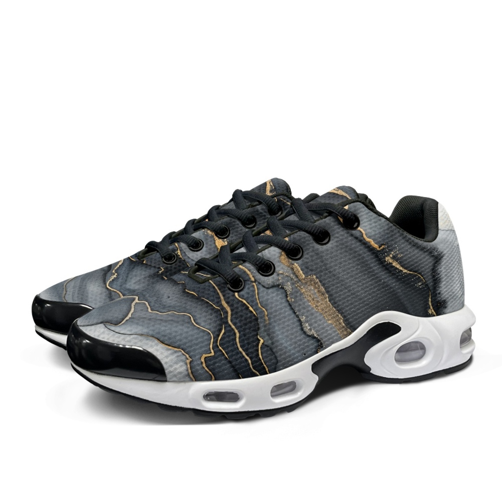 PENSTROLL Black Gold Marble Ai - đánh giá và giá Air Cushion Jogger Shoes Men