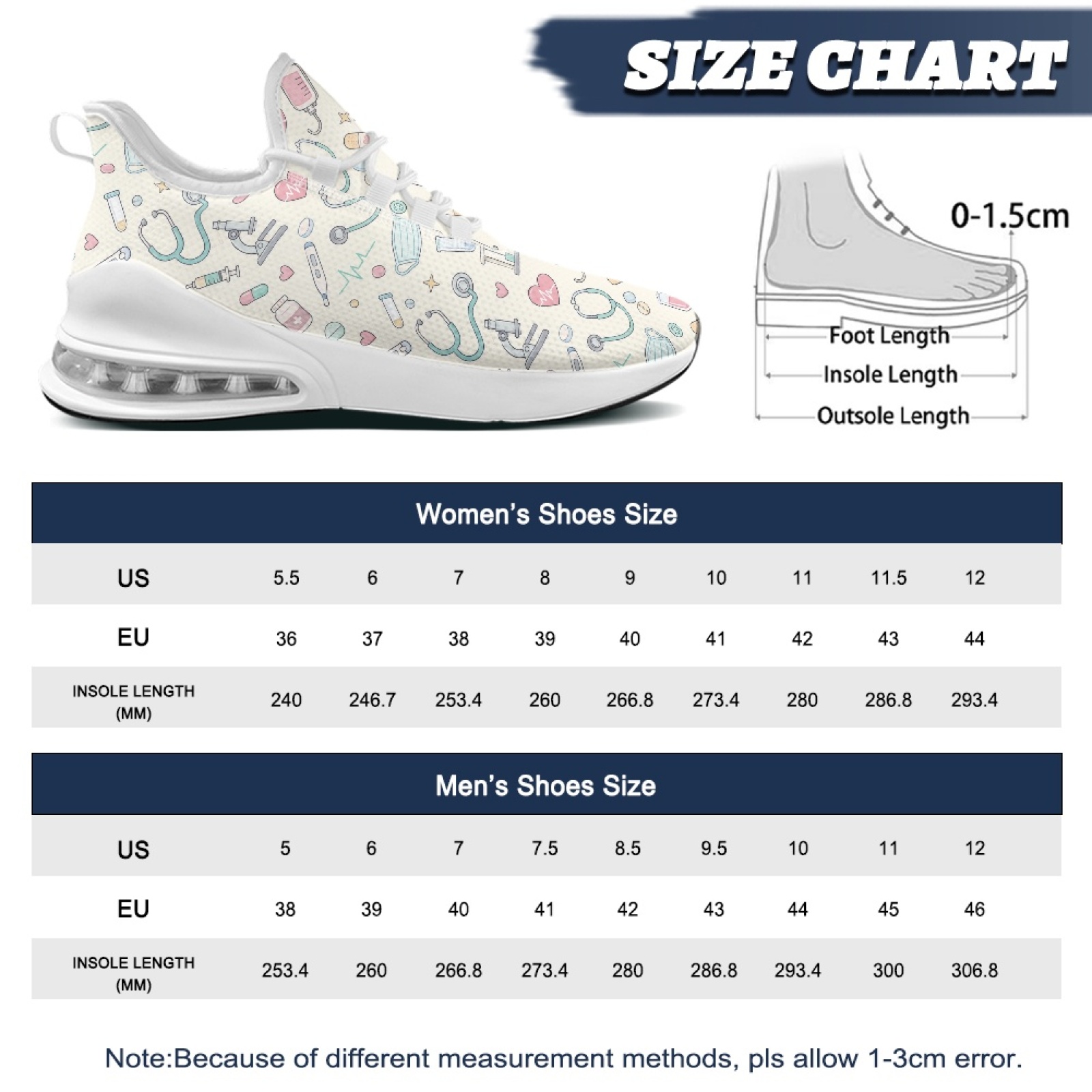 PENSTROLL Medical Tool Print B - đánh giá và giá Breathable Mesh Athletic Shoes